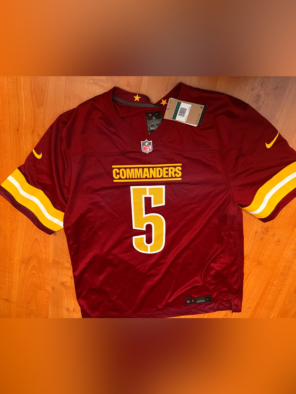 Nike Washington Commanders Burgundy #5 Men's Football Jersey loose fit retail130